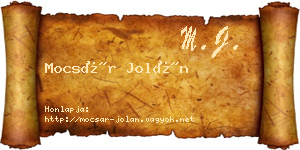 Mocsár Jolán névjegykártya